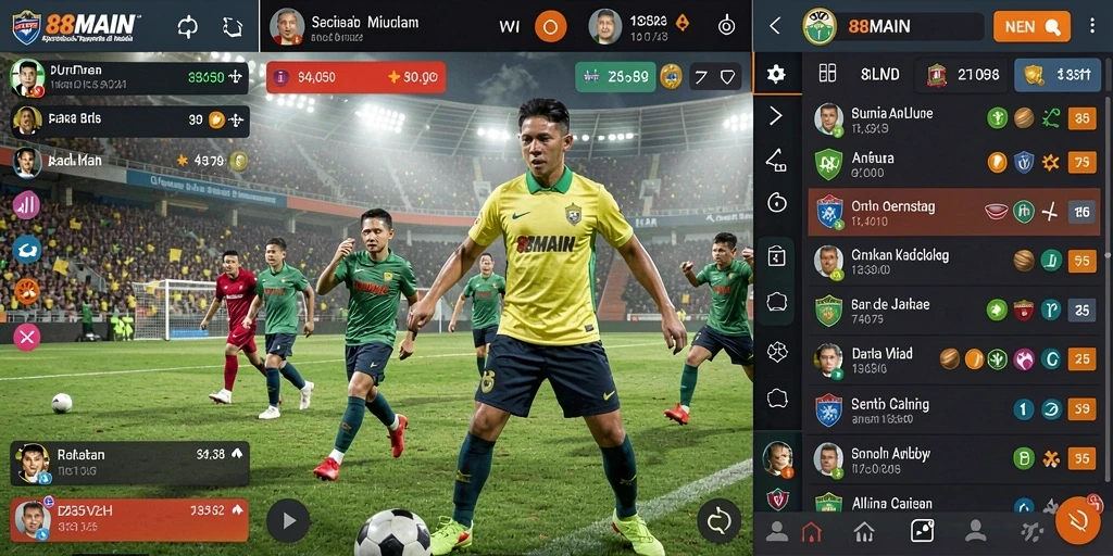 Tampilan screenshot 88MAIN menunjukkan gameplay taruhan olahraga yang menarik.
