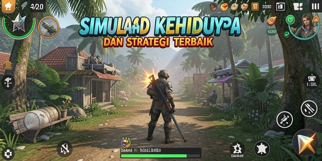 Tampilan gameplay DAYA4D yang menampilkan interaksi karakter dalam simulasi kehidupan.