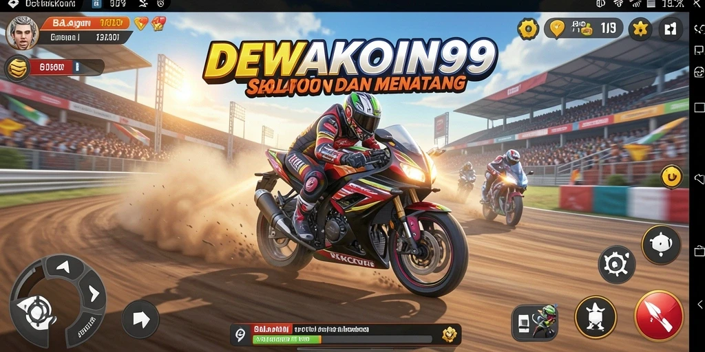 Gameplay balapan motor yang seru dan mendebarkan.