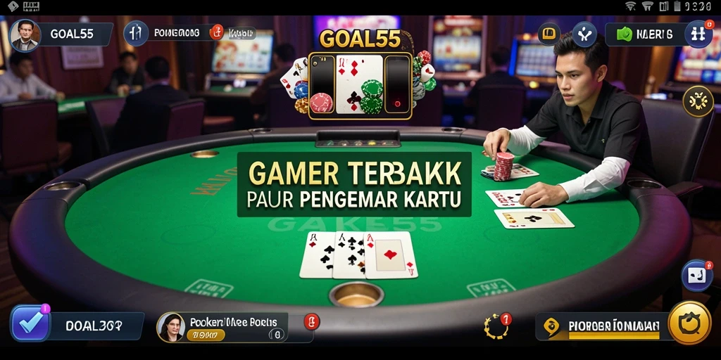Tampilan gameplay menarik dari permainan poker di GOAL55.