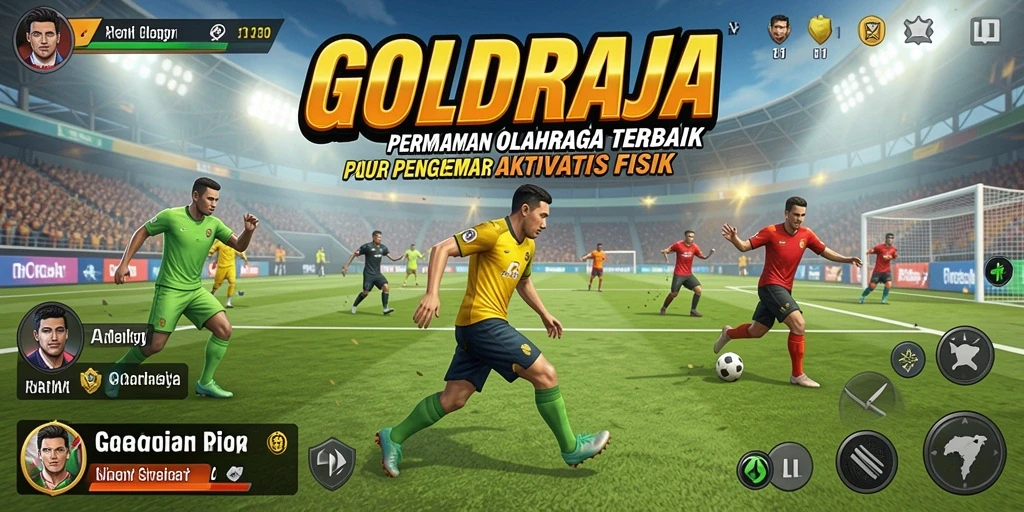 Tampilan gameplay <strong>GOLDRAJA</strong> dengan grafis olahraga yang menarik.