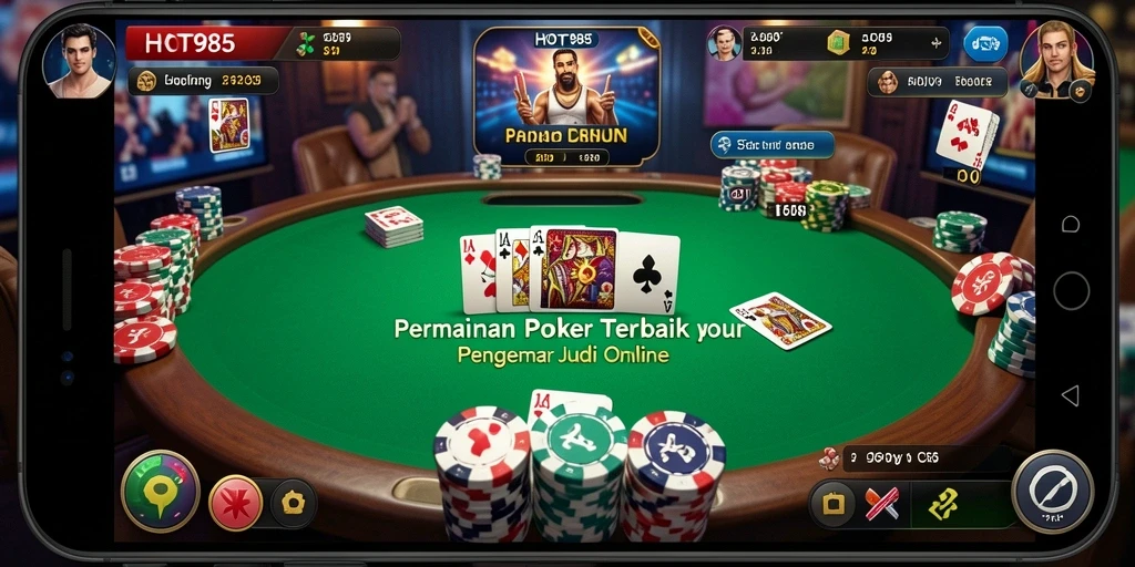 Gameplay Poker menegangkan di HOT985 dengan pemain aktif.