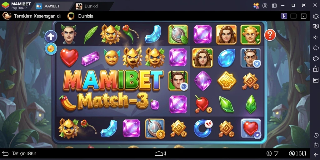 Tangkapan layar gameplay MAMIBET yang menampilkan keseruan mencocokkan permata.