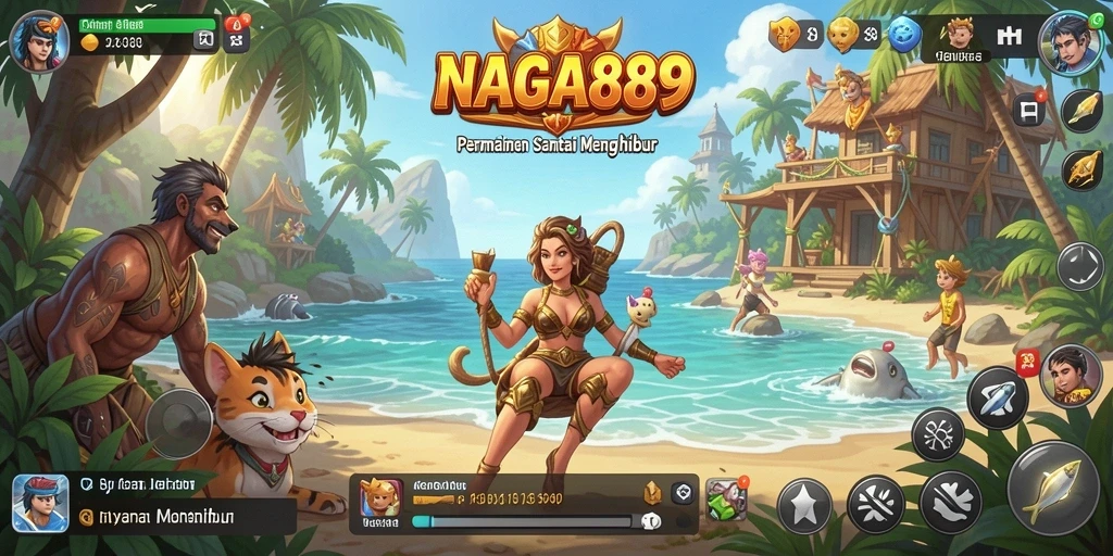 Screenshot utama NAGA889 menampilkan gameplay santai yang menghibur.