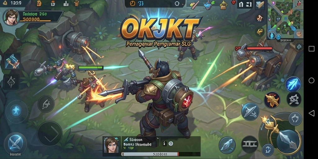 Screenshot menampilkan aksi mendebarkan dalam gameplay SLG OKJKT.