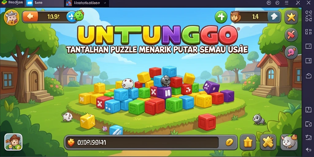 Tampilan gameplay UNTUNGGO yang seru dan menantang.