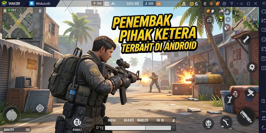 Screenshot gameplay WAK89 dengan aksi tembak-menembak yang mendebarkan.
